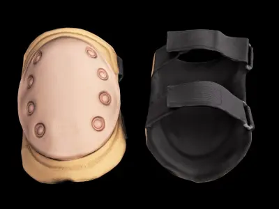 Military sand knee pads 13 Low-poly 3D model