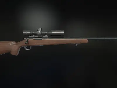 M40A1 Sniper Rifle Low-poly 3D model