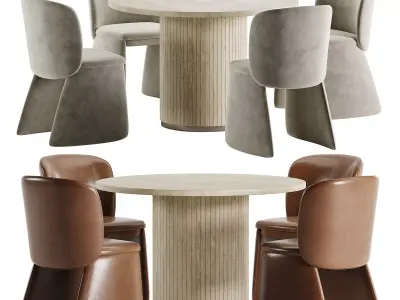 evie chair chelsea table 3D model