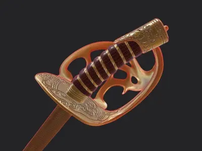 British Royal Guard Sword 1832 Free 3D model