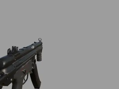 Game ready MP5 submachine gun Free low-poly 3D model