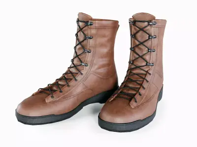 Wellco C251 - US Navy Flight Deck Steel Toe Boots  Low-poly 3D model