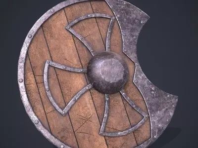 Medeival Warriors LARP Shield Low-poly 3D model