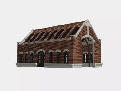 Victorian Era Railway Engine Shed - HO Scale 3D print model