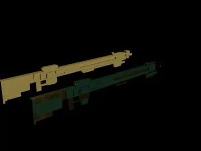 Warframe Snipetron Sniper Low-poly 3D model