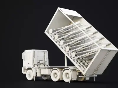 Shahed-136 Drone Launcher Truck - Military UAV Launch System  3D model