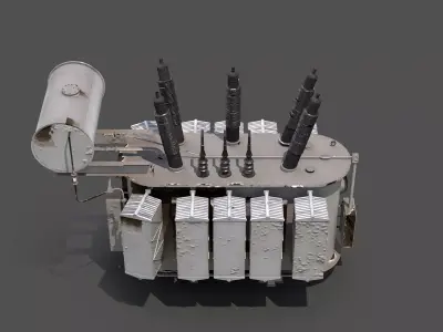 Old Large Electrical Transformer 3D model