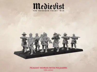  Medieval crossbowmen mid 14th century 3D print model