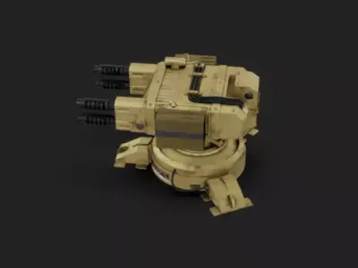 SciFi Turret Low-poly 3D model