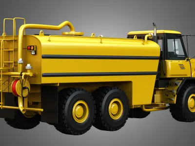  JD - 300D II Articulated Dump - Water Tanker Trucks 2 in 1 3D Model Pack