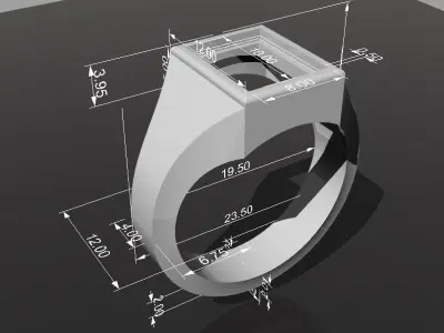 Ring antique 3D model