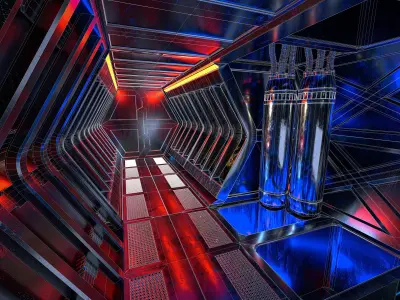 Sci Fi Corridor Tunnel Spaceship Interior 3D Model 3D model