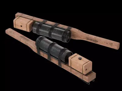 French petard grenade Low-poly 3D model