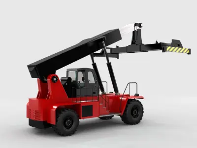 Reach Stacker with Very Clean Topology Low-poly 3D model