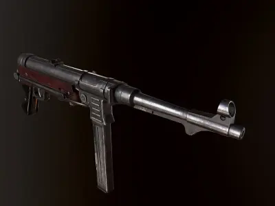 MP-40 WW2 submachine gun Low-poly 3D model
