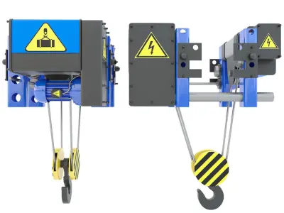 Electric crane hoist 3D model