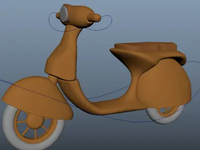 Low Poly Motorbike Rigged 3D model