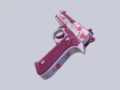 Beretta hearts Low-poly 3D model