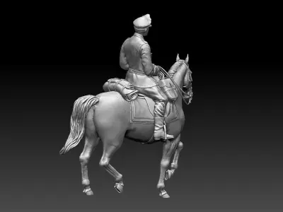  German officer  rider 3D print model