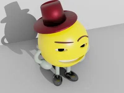 Yellow smiley emoji Free 3D model