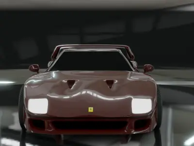 Ferrari f40 1987  Free low-poly 3D model