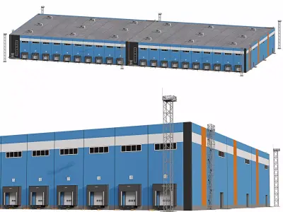 Modular logistics warehouse 1 3D model