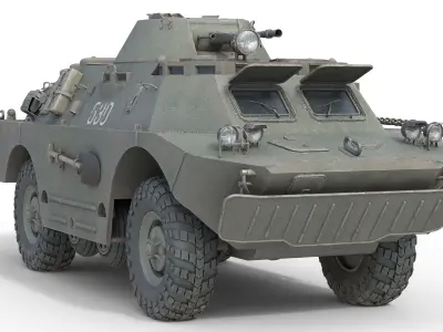 BRDM 2 Amphibious Armoured Scout Car Low-poly 3D model