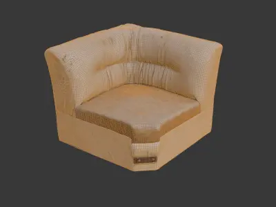 Worn Leather Armchair  3D Scanned Low-Poly Model Low-poly 3D model