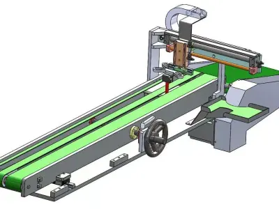 Adjustable Width Conveyor 3D CAD Model 3D model