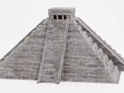 Mayan Pyramid V1 - Ancient Temple Architecture 3D model