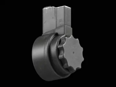 X Products X-15 50 Round Drum Magazine cal 223 Low-poly 3D model