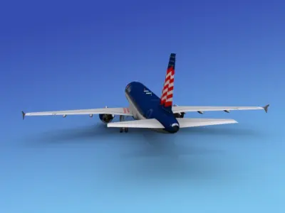 Airbus A320 Jet America 3D model