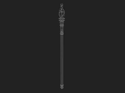 Royal scepter Low-poly 3D model