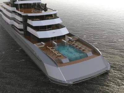130 Meter Mega Yacht 3D model