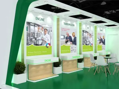 Exhibition Stand Stall Two Side Open 12X6 3D model