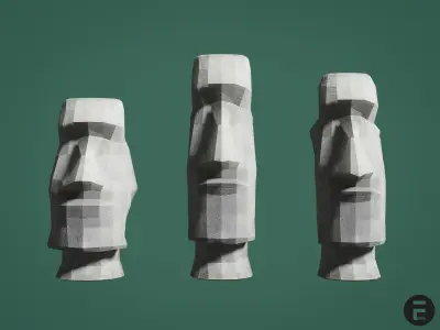 Moai statue - Easter Island Low-poly 3D model