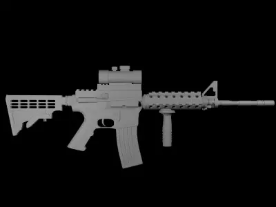 M4A1 assault rifle gun weapon Low-poly 3D model