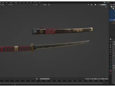 Tang Sword PBR Realistic Weapon Melee Weapon Next Generation 3D model
