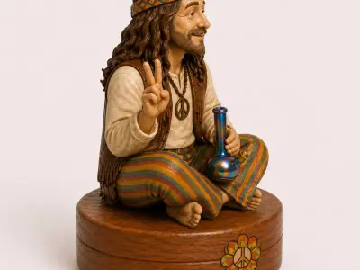  Hippie Herb Grinder-2-Part Magneti-Retro 70s Style -MellowVerse 3D print model