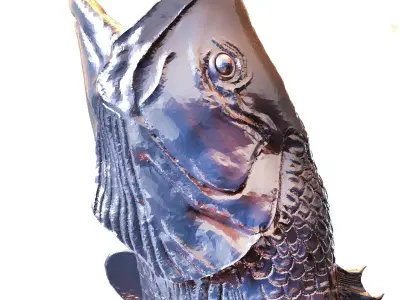 Rare Ancient Fish Statue 3D print model