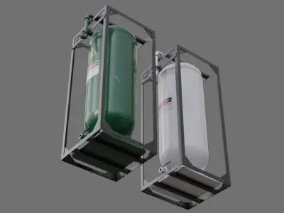 Oil Storage 1A Low-poly 3D model