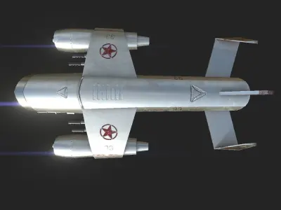 Aircraft Spaceship 04 - Classic Style Spacecraft Low-poly 3D model