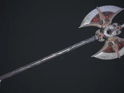 Fantasy Axe 3D Model Low-poly 3D model