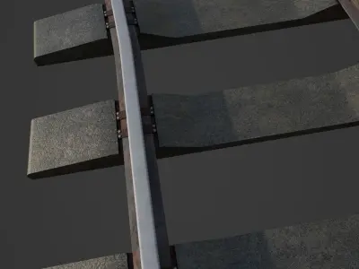 Rail Curve Low-poly 3D model