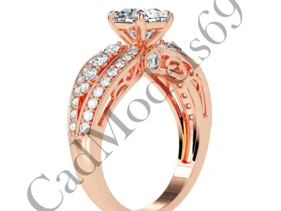 Engagement Ring50 3DM Model with 28 IMAGES and 7 VIDEOS 3D print model