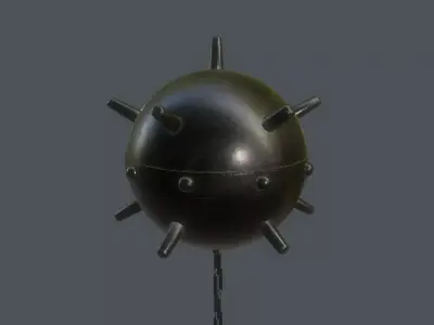 Naval mine  Low-poly 3D model