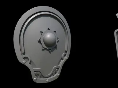25 Shield Base and High  Low-poly 3D model