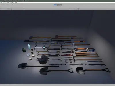 Survival Items Package v1 - 40 Assets Low-poly 3D model