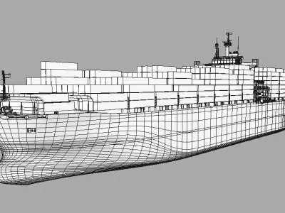 Cargo container ship 300m Low-poly 3D model