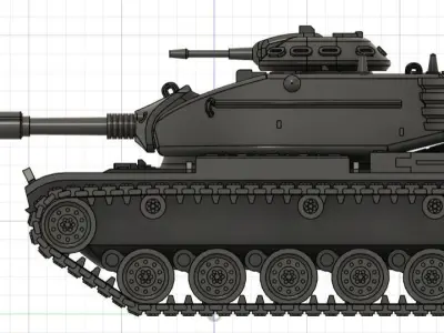 M60A1 Patton 3D print model